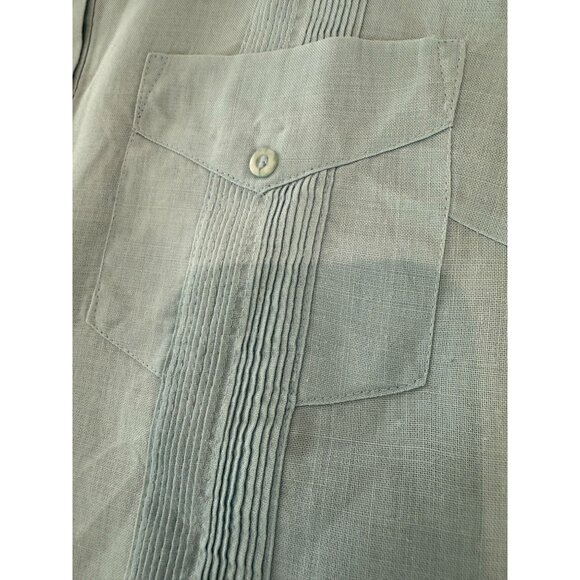 Women's 2 Piece J.M.P.Linen Guayabera Cropped Pants Set, size Large - Picture 14 of 15